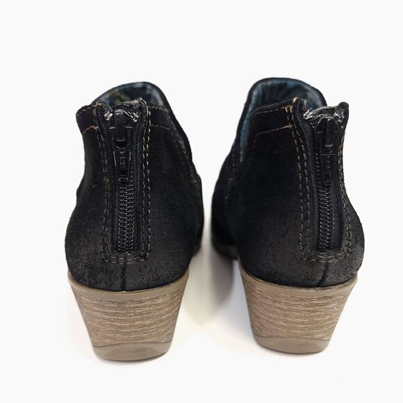 Earth Origins Boots Size 7 Black Suede Leather Amanda Ankle Booties - Picture 4 of 13